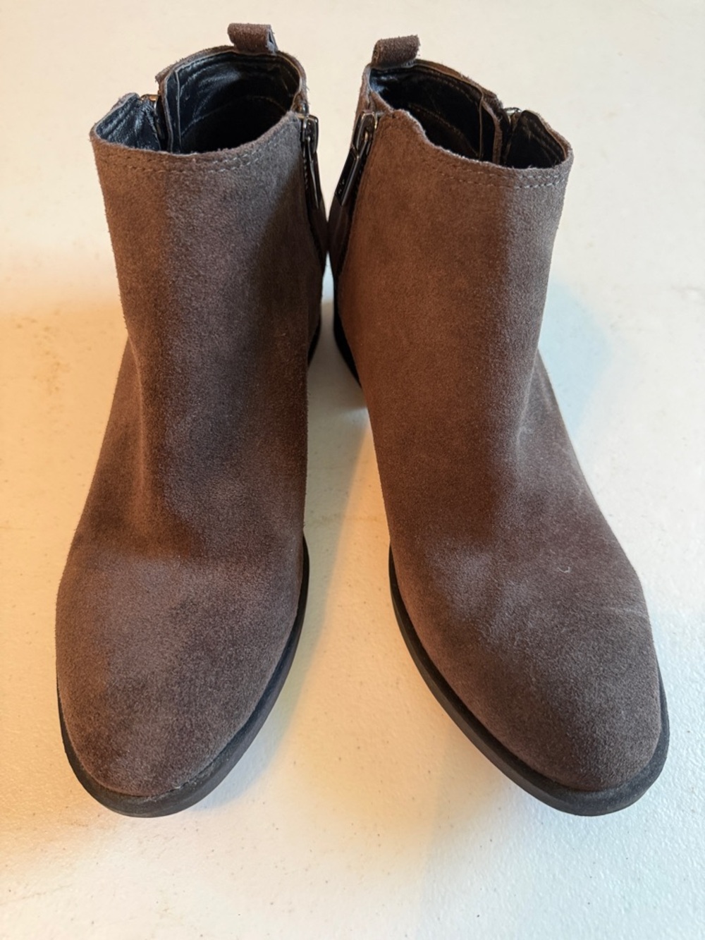 Kenneth Cole New York Taupe Suede Ankle Booties
